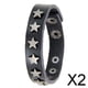 thumbnail image 1 of Correa de Cinturón PU Cuero Estrella Pulsera Brazalete 2 piezas Yinane, 1 of 8