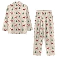 thumbnail image 5 of SCRAWLGOD Deer Long Sleeve Pajama for Women Button Up Pj for Womens Christmas Tree Pajamas Size 3XL V Neck 2 Pjs Sets Elastic Ladies Jogger Pjs Set with Pockets, 5 of 7