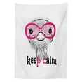 thumbnail image 3 of Ambesonne Ostrich Tablecloth Rectangular Table Cover, Hipster Animal and Glasses, 60"x84", White Black Pink, 3 of 4