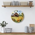 thumbnail image 3 of Eveokoki Rustic Rustic Barn Farmhouse Wooden Wall Clock - 10 Inch Silent Non-Ticking Decorative Clock for Kitchen, Living Room, Bedroom, Country Home Decor, 3 of 4