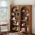 thumbnail image 4 of LEFHDA 2PCS 71" Tall Bookshelf, 5-Tier Bookshelf, Farmhouse Arched Bookcase, Open Display Storage Shelf Adjustable Bookshelf for Home Office, Living Room(Walunt), 4 of 8