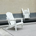 thumbnail image 4 of CQSXDA HDPE Folding Adirondack Chair With Dual Cup Holder - Composite Design In A Natural Wood Texture - Outdoor Furniture Comfort，White, 4 of 10