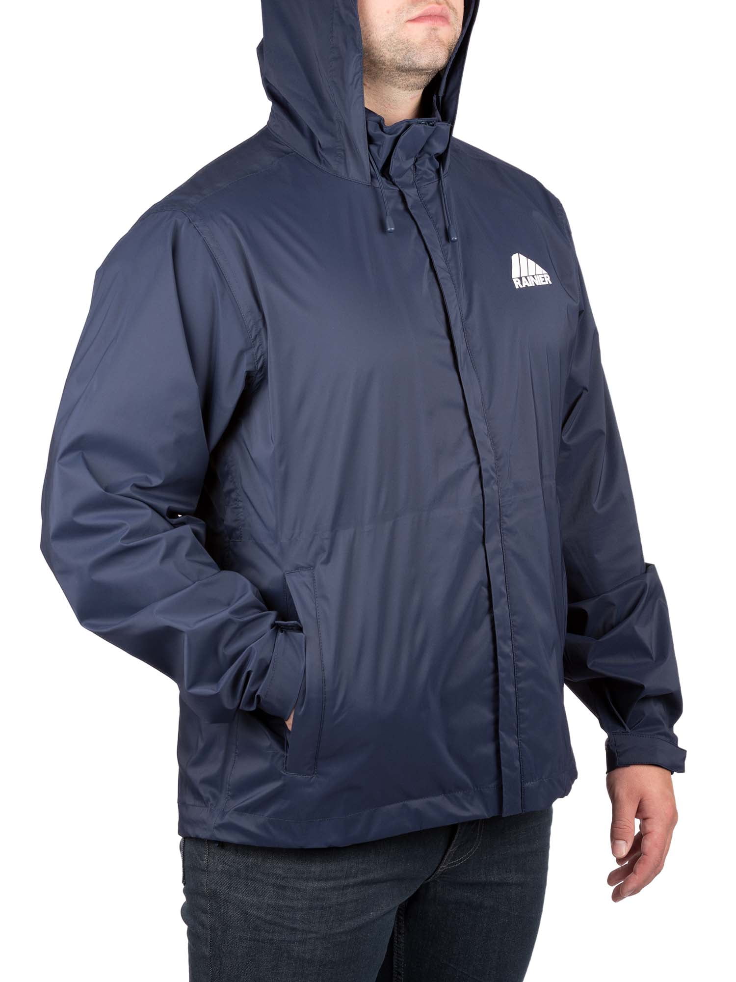 Rainier Waterproof Breathable Essential Rain Jacket in Navy, Size M
