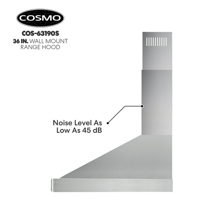 Cosmo COS-63190S Wall Mount Stainless Steel Range Hood with Touch