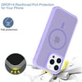 thumbnail image 2 of Designed for Magnetic iPhone 13 Pro Max Case,[Compatible with MagSafe] [Military Grade Drop Protection] Slim Hybrid Rubber Translucent Matte Shockproof Anti-Fingerprint Phone Case,Purple, 2 of 6