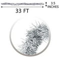 thumbnail image 3 of GEX Christmas Garland 33 Ft. Xmas Tree Decor Hanging Holiday Tinsel Valentines Happy Birthday New Years Wedding Party Proposal Indoor Outdoor Ornament Silver Color, 3 of 5