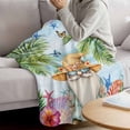 thumbnail image 3 of Coastal Tropical Blanket Soft Cozy Warm Twin Blanket for Bed, Plush Fuzzy Flannel Fleece Blankets for Sofa, Palm Tree Starfish Shell Flower Gnomes Throw Blankets for Couch, Gifts for Men, 60"x80", 3 of 9