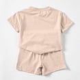 thumbnail image 4 of NIEWTR Toddler Baby Girl Summer Outfits Short Sleeve T-Shirt and Shorts 2 Piece Clothes Set for Girls Cute Infant Outfits(Khaki,6-7 Years), 4 of 4