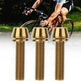 thumbnail image 2 of Bienvenido 3PCS Titanium Alloy Durable Bike Handlebar Stem Screws Bicycle Disc Brake Clamp Set Screw AccessoryM5x20mm Golden Bienvenido, 2 of 8