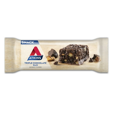 Atkins Snack Bar, Triple Chocolate, Keto Friendly, 6/5ct Boxes