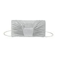 thumbnail image 1 of Bunblic Bow Pleated Clutch Chic Shiny Shoulder Chain Bag for Themed Party Evening Events, 1 of 8