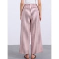 thumbnail image 4 of DARING DIVA Women's Stripe Casual Drawstring Wide Leg High Waist Pants S Pink, 4 of 6