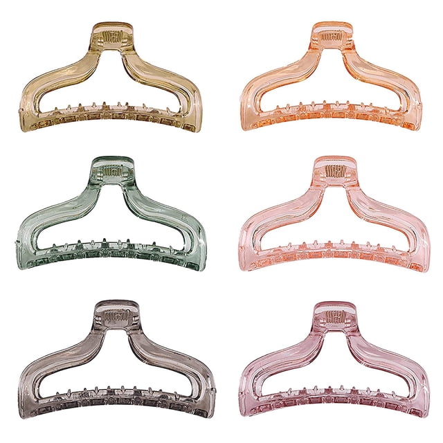 Pinzas para el cabello, cadena de color caramelo transparente, pajarita, mandíbula grande, juego de abrazaderas para el cabello, pasador de pelo grueso, accesorios para el cabello para mujeres y