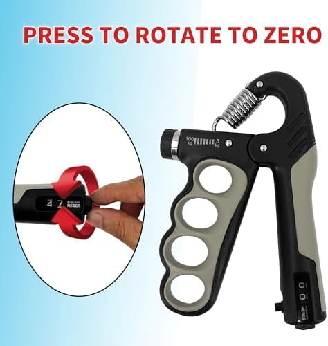 WLIKKS Grip Strength Trainer 2 Pack - Adjustable 11-220Lbs (5-100KG) with Auto Counter, Hand Grip Strengthener, Forearm Exerciser for Athletes, Musicians, Gym, Home, Injury Rehab