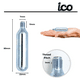ICO 16g Cartouches de CO2 Filetées pour une Utilisation avec la Pompe de Vélo CO2 pour la Réparation de Pneus de Vélo pour les Vélos de Montagne et de Route, Qualité Alimentaire pour la Distribution de Bière, Pack de 10 – image 3 sur 10