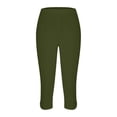 thumbnail image 7 of DDAPJ pyju Womens Capri Leggings High Waist Side Slit Capris Gym Yoga Workout Bottoms Lightweight Cropped Legging Pants Green S, 7 of 7