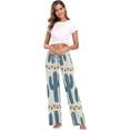thumbnail image 4 of Women's Cactus Cacti Mexican Ethnic Pajama Pants, Casual Pajama Bottoms Lounge Pants Wide Leg, 4 of 7