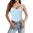 thumbnail image 1 of Top corto tipo corsé cruzado para mujer: tirantes finos, espalda abierta, tallas S-L, diseño sexy de patchwork, ropa para fiestas/salidas nocturnas, 1 of 5