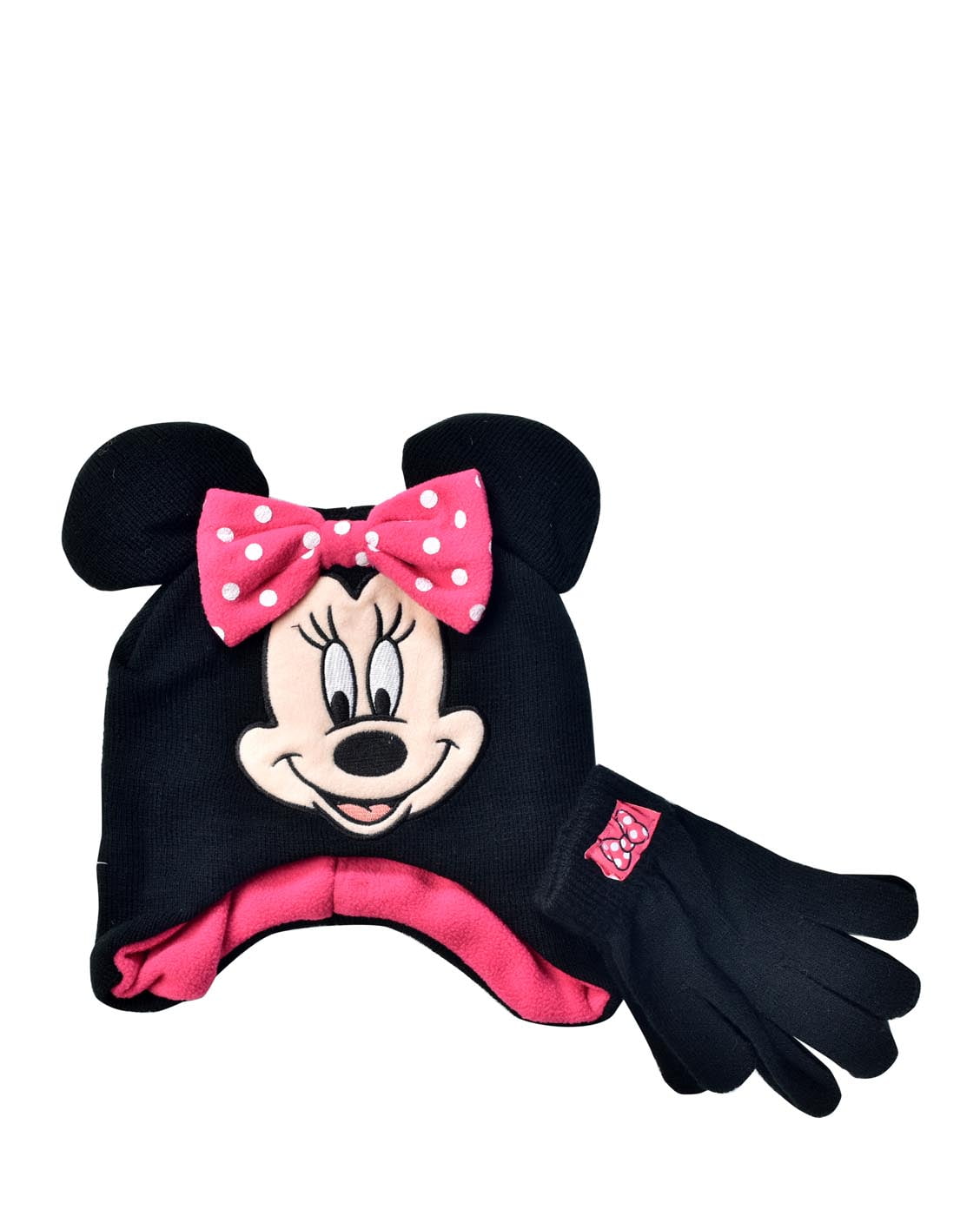 Disney Disney Minnie Mouse 2pc Beanie & Gloves Set Black OS