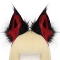 thumbnail image 3 of Jiibva Faux Fur Fox Wolf Ears Headband Handmade Furry Animal Ear Hairband Women Men Head Accessories for Halloween Party, 3 of 7