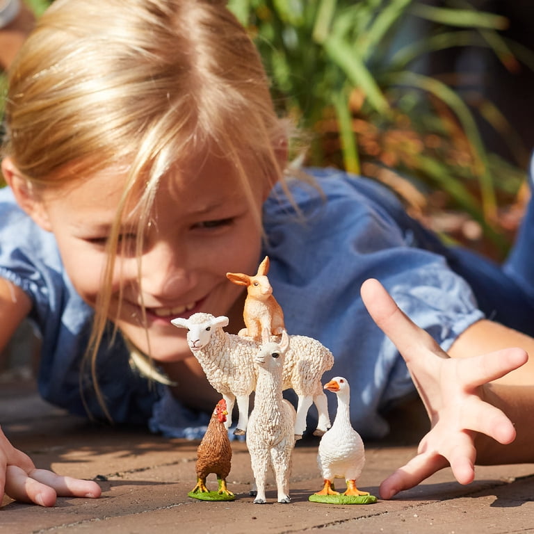 Schleich Farm World 5 PC Farm Animal Toy Set with Llama, Rabbit