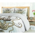 thumbnail image 5 of Ambesonne Cartoon Duvet Cover Sets, Pirate Ship Greek Myth, 2-Queen, Tan Pale Green, 5 of 7