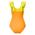 thumbnail image 5 of mgoYE Girl Swimsuit Size 14-16 Bikini Girls One Piece Swimsuits Summer UPF 50+ Summer Beach Bathing Suit Cross Shoulder Strap Swimwear(Yellow,7-8 Years), 5 of 6