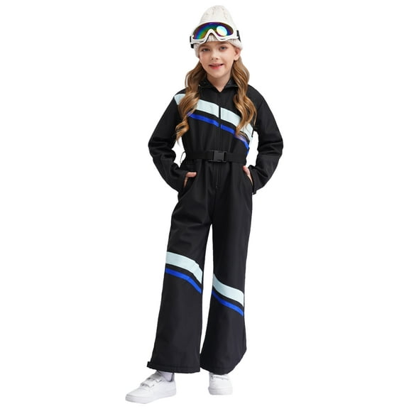 Rswnyirn Kids Snowsuits Girls Ski Suits Jackets Jumpsuits Waterproof Skiing Snowboarding Jumpsuits Light Green&Black 6