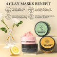 thumbnail image 3 of Ensemble Cadeau de Masques en Argile 4 Pcs - Masques à la Vitamine C, Thé Vert, Boue et Rose pour Nettoyage en Profondeur, Hydratation et Raffinement des Pores!, 3 of 4