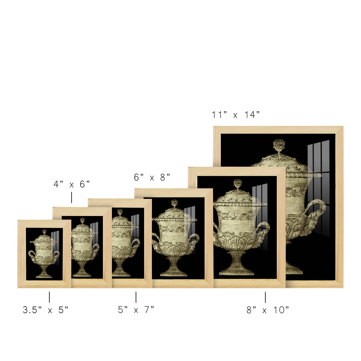 Garden Antiquities IV -Framed Print w/glass-Natural Wood