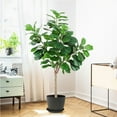 thumbnail image 6 of HOSSLLY 5.58ft Artificial Fiddle Leaf Fig Tree Indoor Outdoor Office Decorative Planter,Green, 6 of 8
