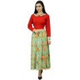 thumbnail image 3 of Bimba Women Long Retro Floral Maxi Dress With Belt Long Sleeve Dresses, 3 of 9