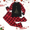 thumbnail image 4 of enyan Family Pajamas Christmas Letter Print Round Neck Long Sleeve Tops Plaid Long Pants for Man/Woman/Kids/Baby, 4 of 6