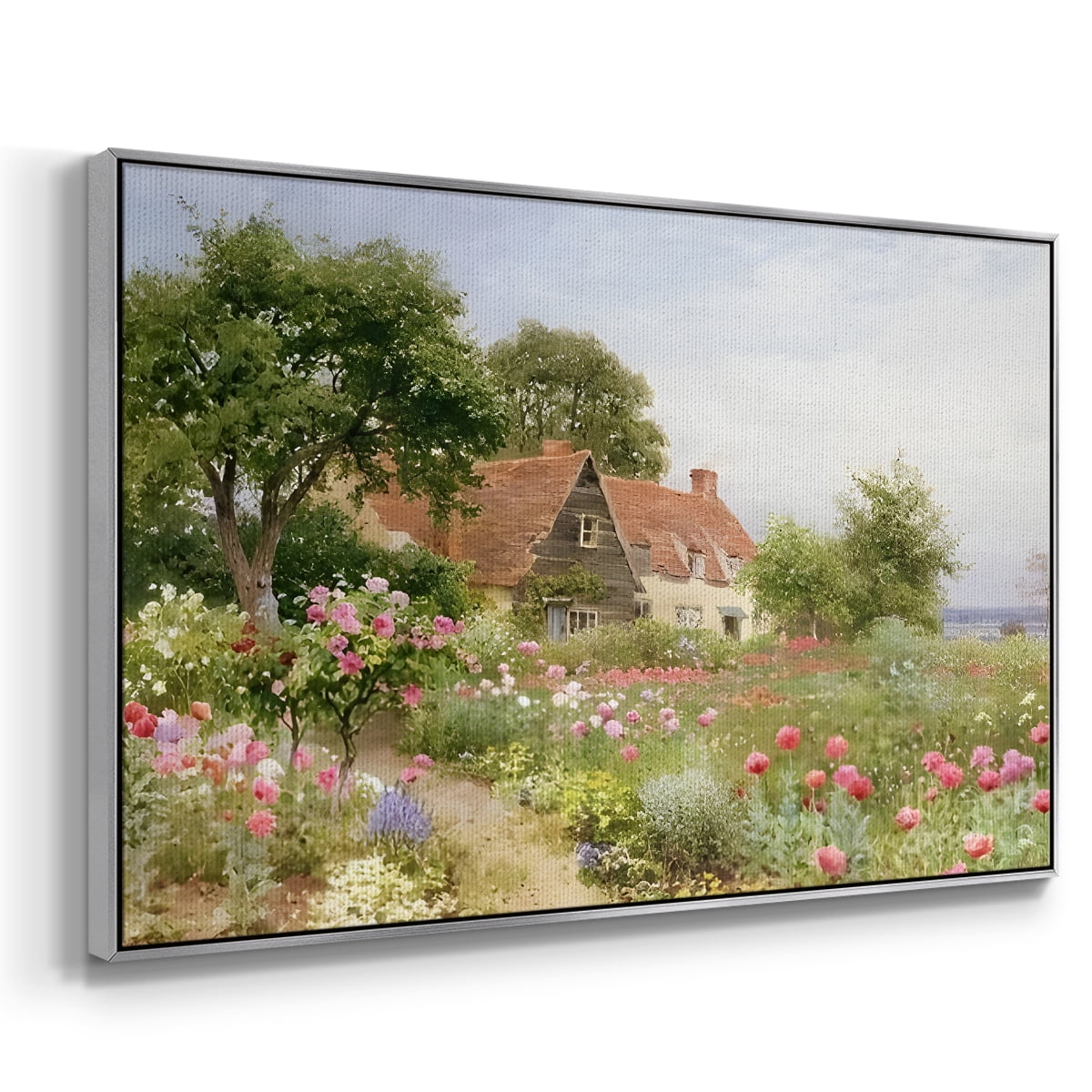 Vintage Landscape-CCLIV By Wexford Home Framed in Silver Wood Gallery Wrapped Canvas 17 in. x 25 in.