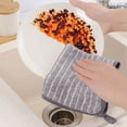 thumbnail image 4 of 3Pcs Fiber Cloth Thickened Kitchen Cloth Absorbent Scouring Pad Household Cleaning Cloth Degreasing And Dishwashing Cloth Reusable Dish Towel Set, 4 of 6