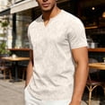 thumbnail image 4 of Ohufall Men's T-shirts Pullover Short Sleeve Loose T-Shirt V-neck Solid Color Casual Tshirts, 4 of 5