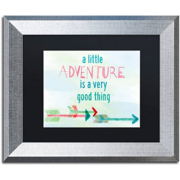 Trademark Fine Art "Adventure" Canvas Art by Lisa Powell Braun, Black Matte, Silver Frame