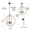 thumbnail image 3 of LNC Chandeliers for Dining Room 4-Bulb Antique White Wood Chandelier, 3 of 12