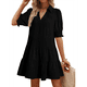 thumbnail image 1 of Vestido Plisado de Corta para Mujer, Color Negro, Talla XL, 1 of 7