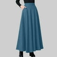 thumbnail image 2 of Jkety Women Chiffon Mopping Floor Length Big Hem Solid Beach High Waist Maxi Skirt Midi Skirts for Women Blue,L, 2 of 5