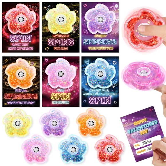 OCHIDO Set de 24 tarjetas de San Valentín con spinner antiestrés