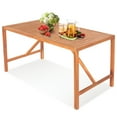thumbnail image 2 of Costway Patio Rectangular Acacia Wood Dining Table 4-6 Person Outdoor 2" Umbrella Hole, 2 of 8