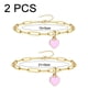 thumbnail image 2 of Pulseras y Tobilleras de Corazón de Acero Inoxidable para Hombre Mujer, Pulsera (15+5cm), Tobillera (21+5cm) Ajustable, 2 of 6
