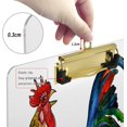 thumbnail image 4 of FMSHPON Colorful Rooster Clipboard Hardboard Wood Nursing Clip Board and Pull for Standard A4 Letter 13x9 inches, 4 of 8