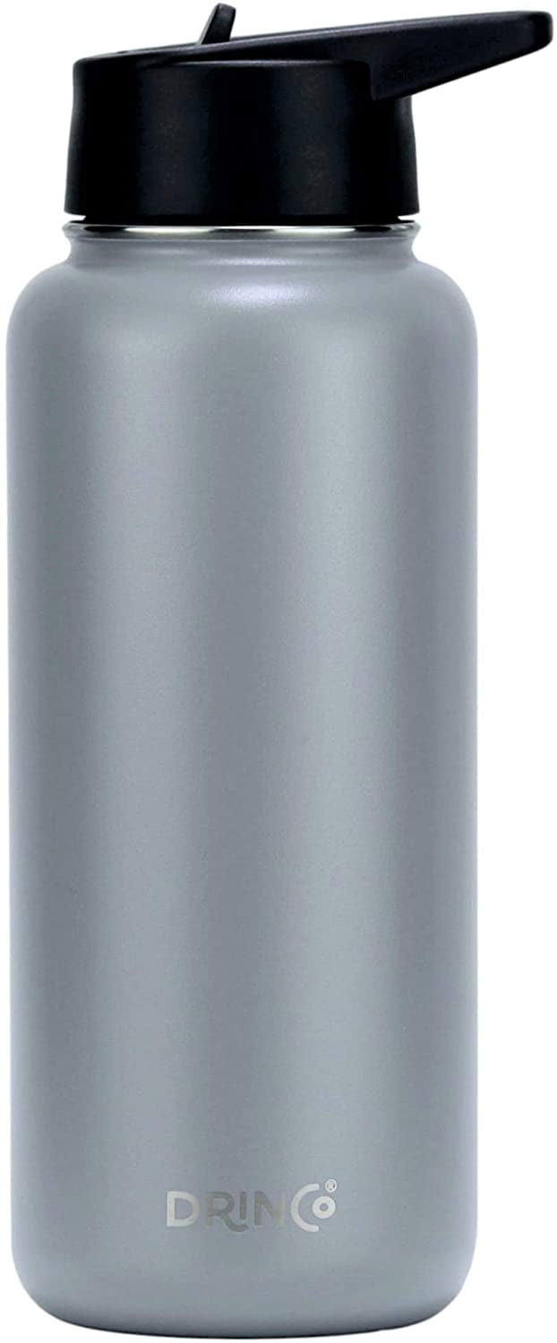Insulated Water Bottle With 2 Lids By Cruet- Stainless Steel Double-Walled  Leakproof Thermos With Straw Lid For Cold Drinks, Flip Lid For Hot Beverages,  Vacuum Insulated, Reusable Modern Bottle- 32oz - Yahoo