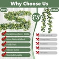 thumbnail image 3 of 2 Pcs Eucalyptus Garland with White Flowers, 5.9FT Artificial Greenery Garland Fake Vines Green Garlands for Wedding Centerpiece Table Party Indoor Outdoor Wall Decor, 3 of 16