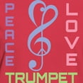 thumbnail image 3 of CafePress - Peace Love Trumpet Music Women's Dark T Shirt - Women's Traditional Fit Dark T-Shirt, 3 of 4