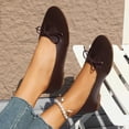 thumbnail image 5 of YHAJDS Ballet Flats for Women Solid Color Bow Vintage Slip On Round Toe Soft Sole Loafer Office Flat Shoes, 5 of 10