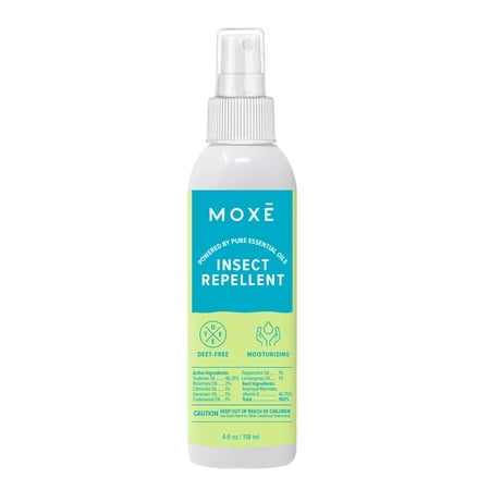 MOXE Mosquito Repellent Rosemary Lemongrass Essential Oils Camping and Hiking Bug Spray 4 oz Bottle