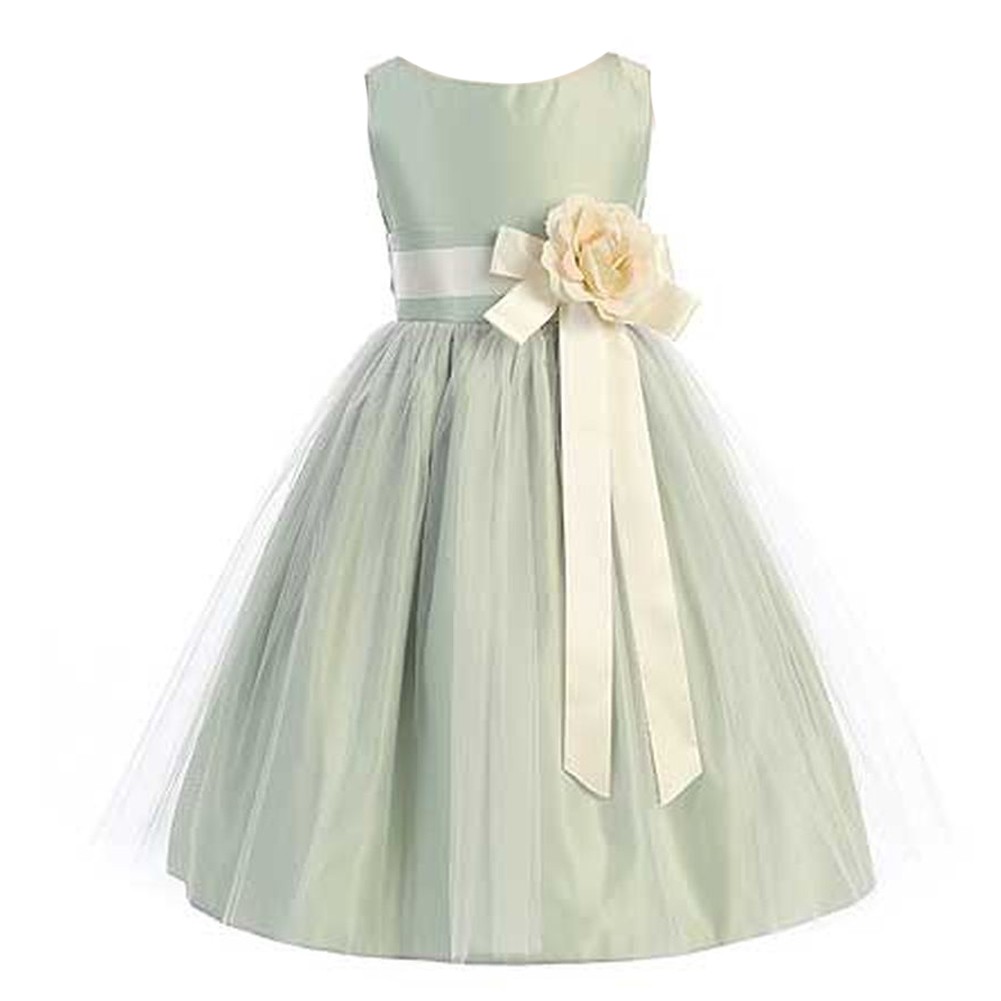sage green flower girl dress